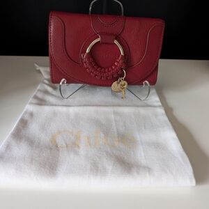 See by Chloe Hana Wallet in Dark Red Leather and Gold Hardware